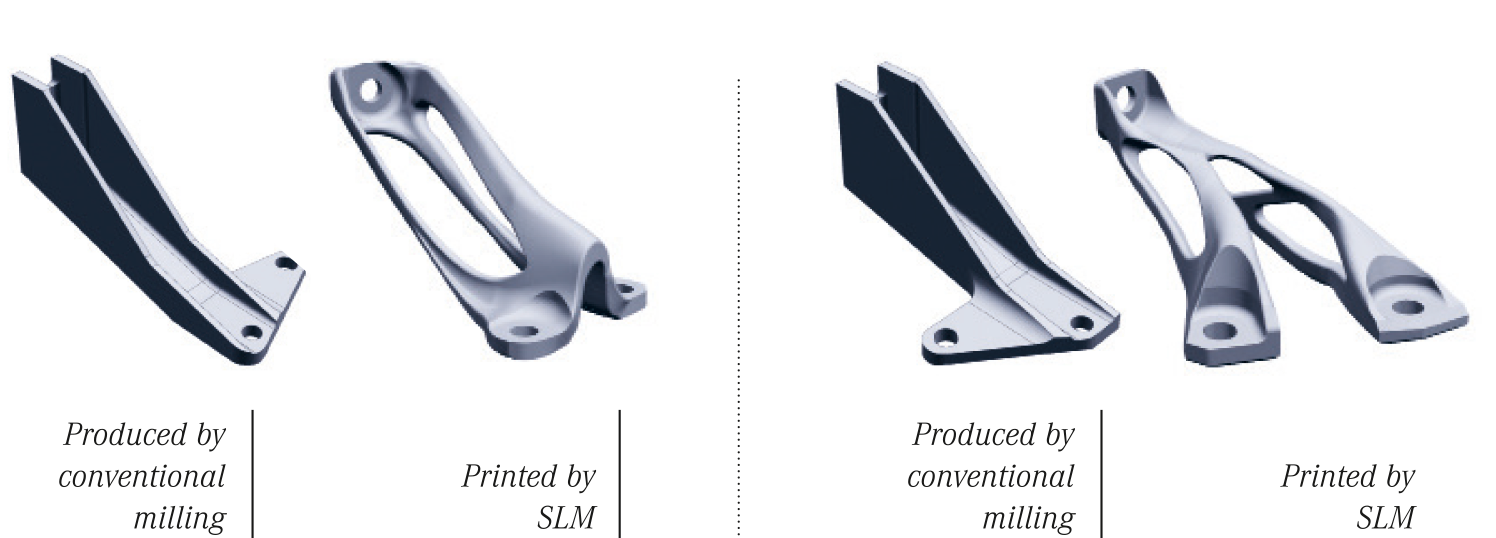 Bionic structures reduce weightAdditively manufactured brackets for oil lines weigh half as much as those made using conventional milling 